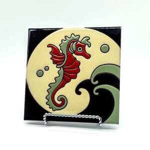 Sybil Shane Studio Square Seahorse Tile NWT
